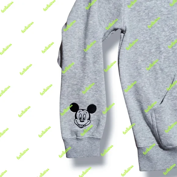 DISNEYLAND MICKEY PEACE SIGN GRAY PULLOVER HOODIE - Picture 4 of 4